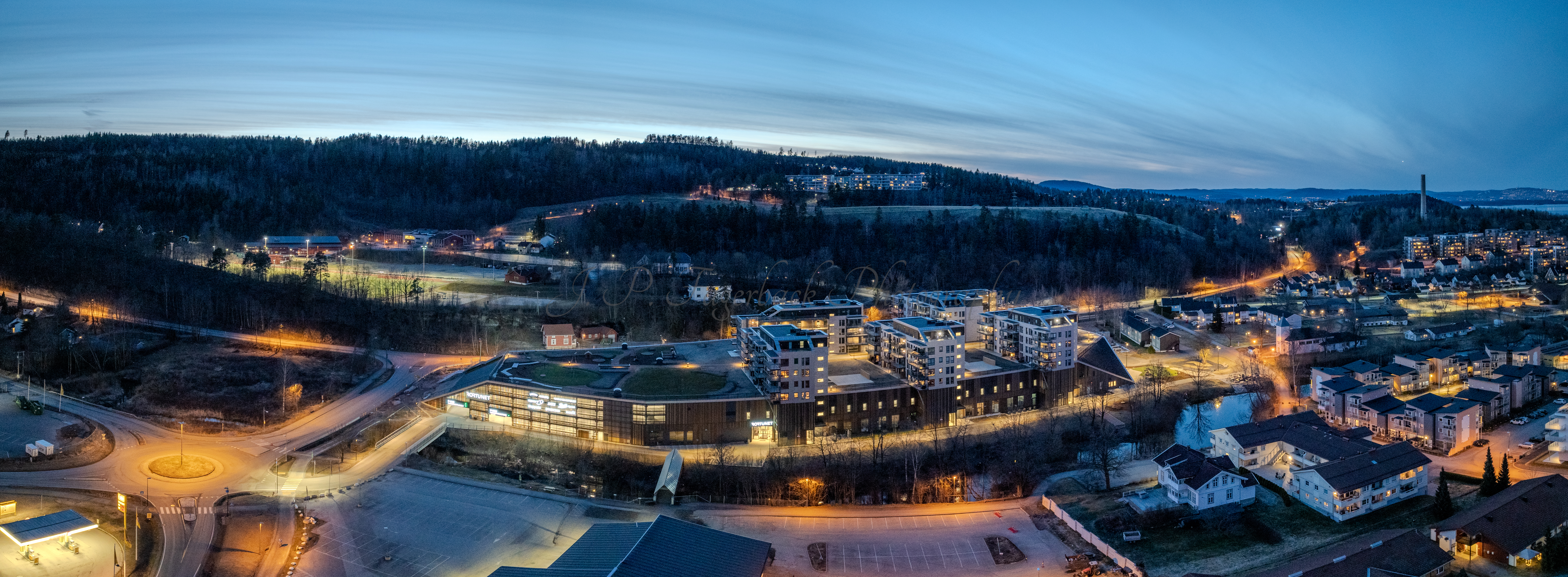 Shopping center seen from upon high