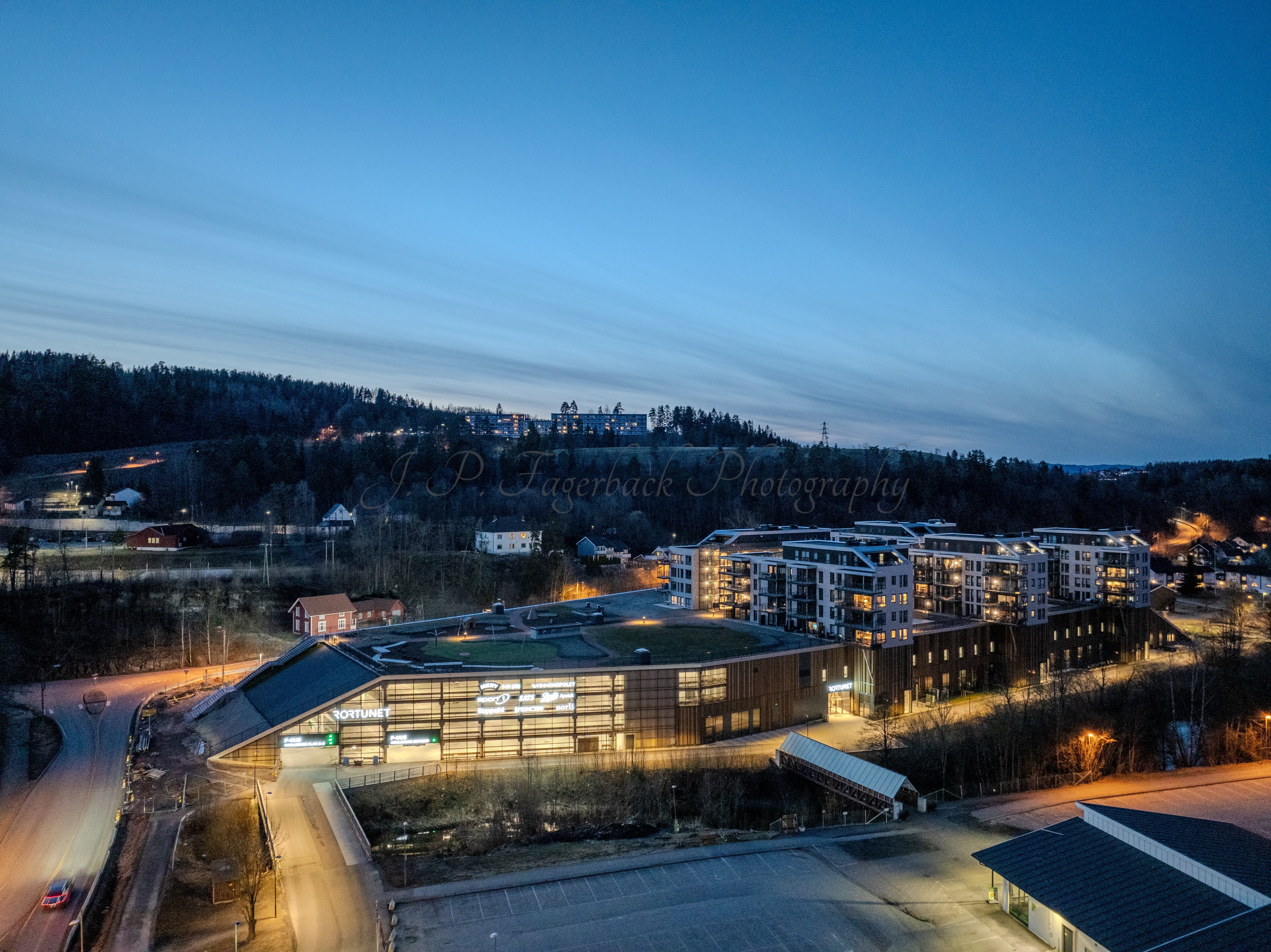 Shopping center seen from upon high