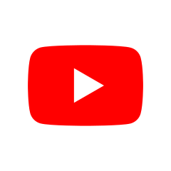 A white triangle pointing right on a red backround shaped like an old TV screen