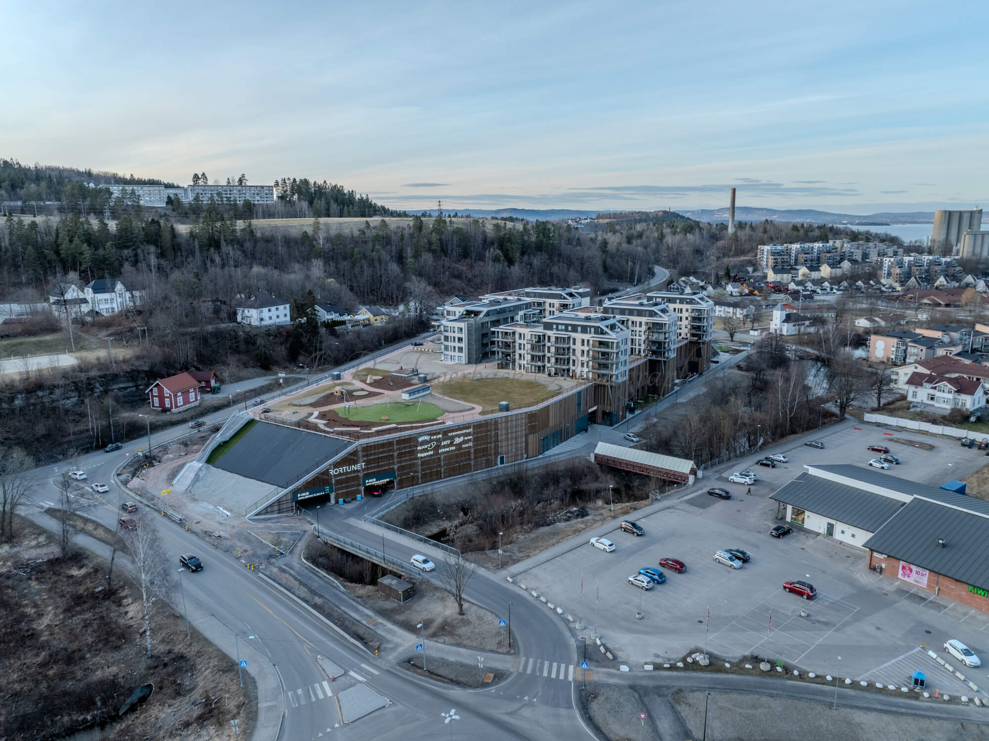 Shopping center seen from upon high